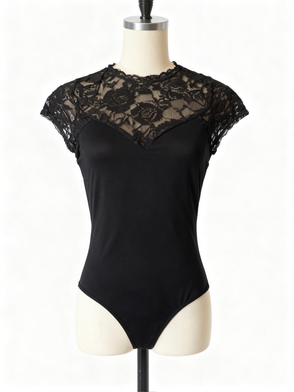 LA Winner Black Lace Bodysuit - Women's Top
